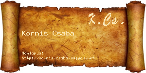 Kornis Csaba névjegykártya